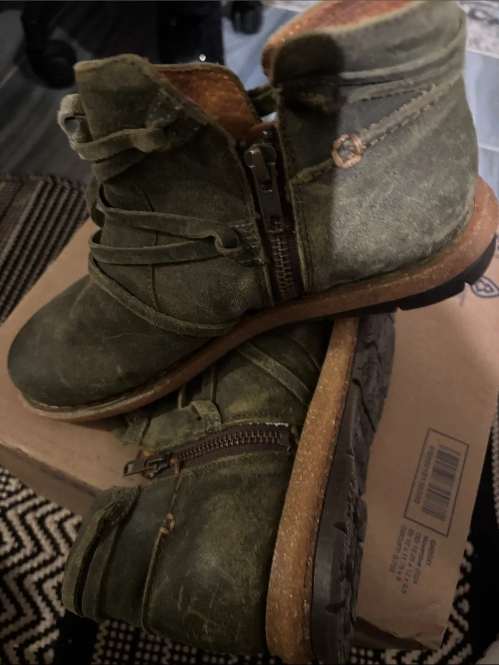 Women's Olive Green Ankle Boots